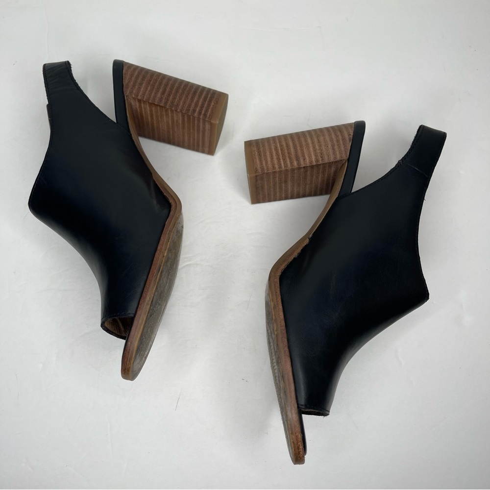 Madewell The Cary Sandal In Leather Open-Toe Heel Booties Size 9.5 - Picture 3 of 15